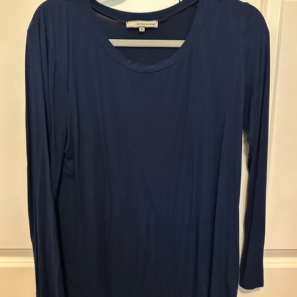 Navy Long Sleeve Top by